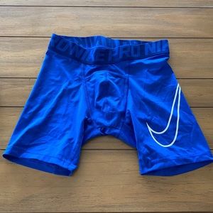 Nike Pro blue compression shorts